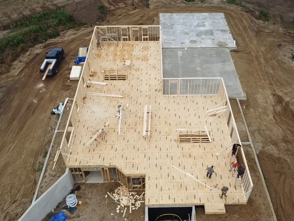 Home construction in progress